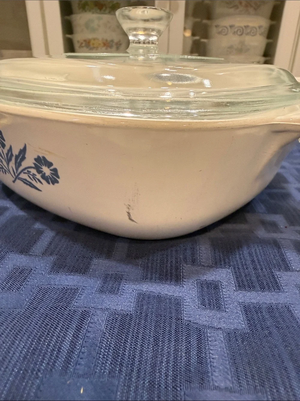 Corningware Blue Cornflower 1 Quart Blue Lettering